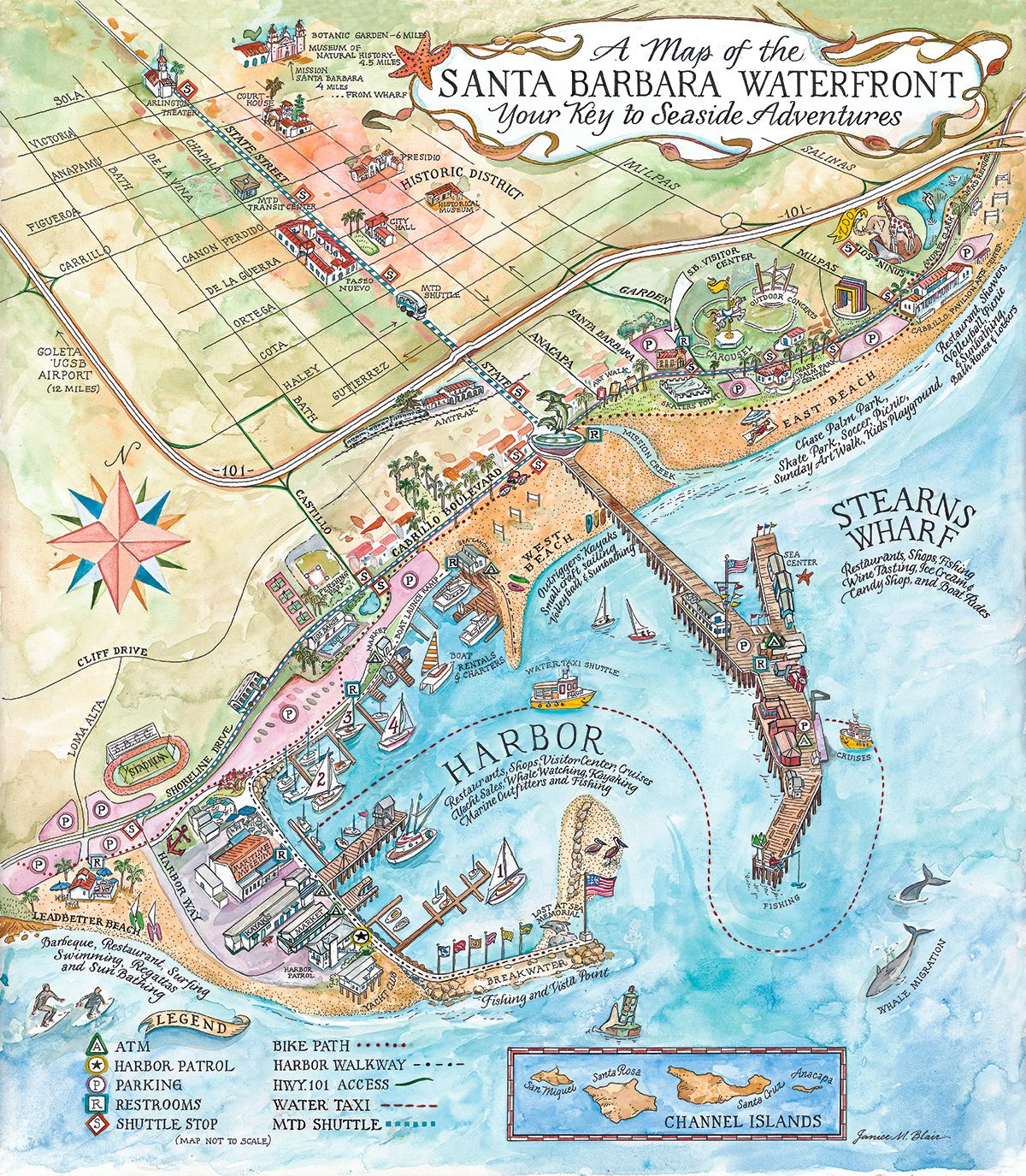 Waterfront and City Tourist Map