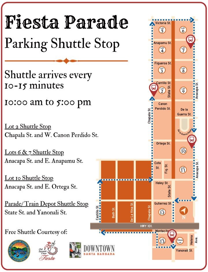 Fiesta Parade Parking Shuttle stop