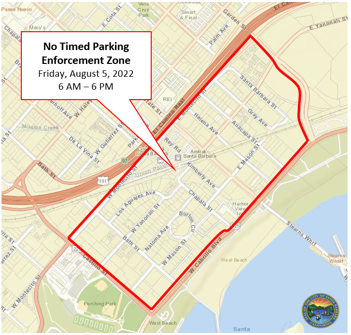 No Timed Parking Enforcement Zone Map