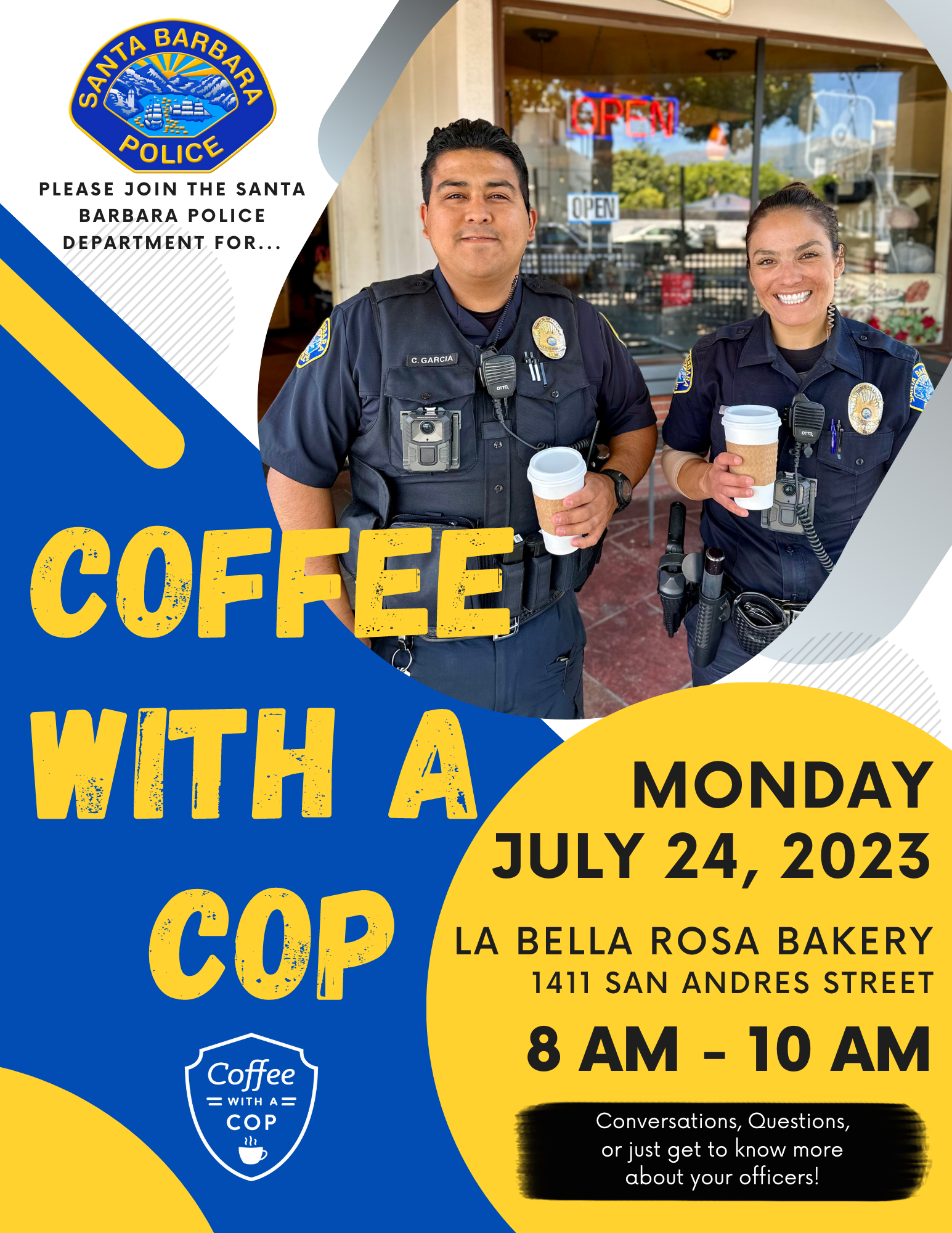 Coffee with a Cop Flyer July 24, 2023