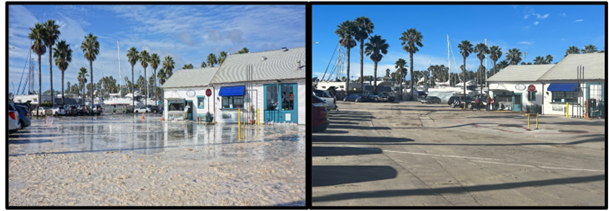 Harbor Way/Business Area Before and After Cleanup