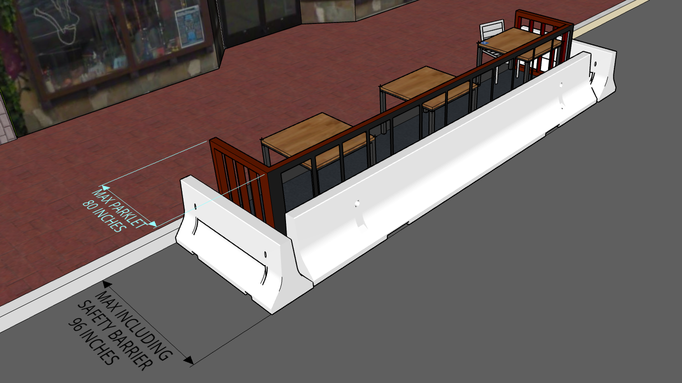 Parklet with Safety Barriers