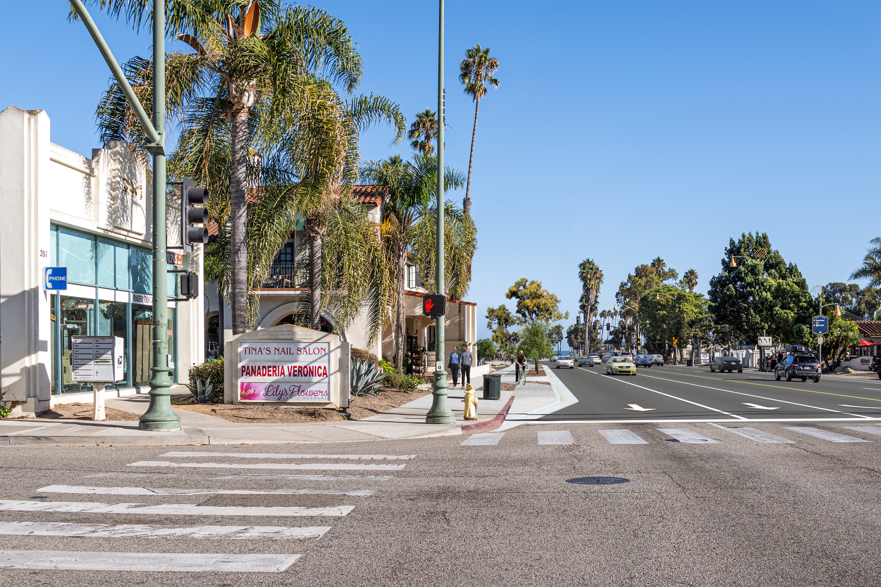 Crosswalk rendering of the Milpas Highway 101 Improvements