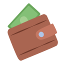 Illustration of a wallet with a dollar sticking out