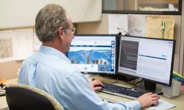 Staff Person Working at a Computer