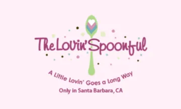 The Lovin' Spoonful logo with green spoon and text "A little Lovin' Goes a Long Way, Only in Santa Barbara, CA"