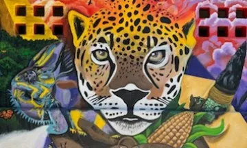 Los Voladores de Papantla mural at Eastside Neighborhood Park