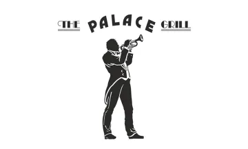 The Palace Grill with a silhouette of a man playing a trumpet