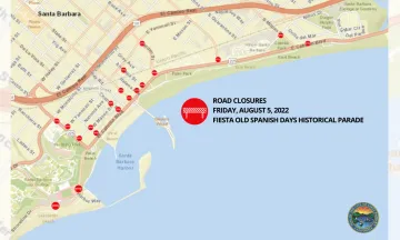 Fiesta Parade Roads Closed Map