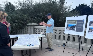 The Principal Traffic Engineer is answering a question about the concept plans.