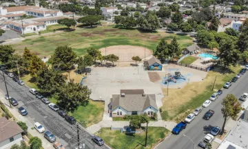 An aerial view of Ortega Park