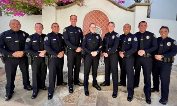 This image shows the 8 Santa Barbara Police Officers sworn in by Chief Kelly Gordon in September 2022