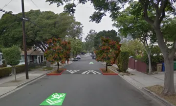 Rendering of an example landscaped peninsula on 200 block of North Alisos Street