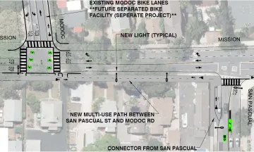 Map of Construction Area for the Westside Community Paseos Project on January 26, 2023