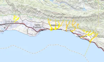 Map of the Santa Barbara coast