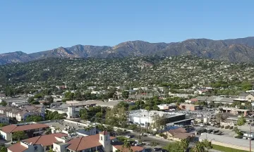 Arial View of downtown Santa Barbara and the Riviera