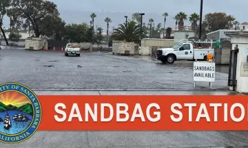 Entrance to City of Santa Barbara's Sandbag Station at 401 E. Yanonali Street