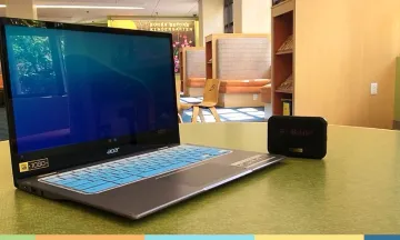 Laptop on table