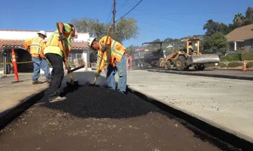 contract workers fixing a street