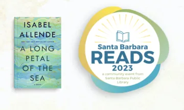 graphic with the words SB Reads and a book cover
