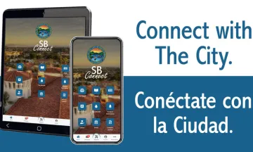 Text reads" Connect with the City" and "Conectate con la Ciudad"