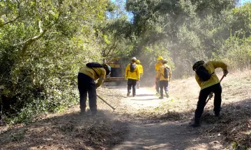 Crews work on a Fire access road at Honda Valley Park