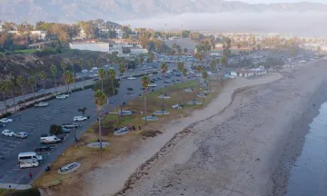 Aerial photo of Leadbetter beach