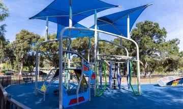 Obstacle-style playground at Eastside Neighborhood Park