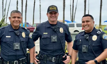 SBPD Officers Standing on Cabrillo Blvd.