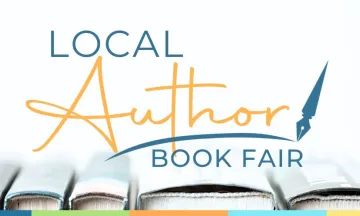 local author fair logo with books