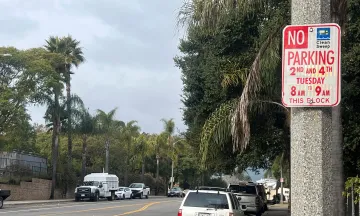 No Parking sign on a pole on Hope Avenue in Santa Barbara.