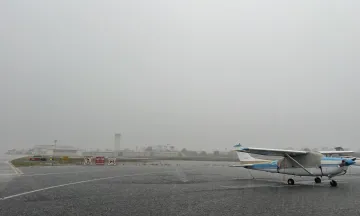 SBA airfield on a very rainy day