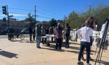 Image of community members at the in-person Castillo Street Undercrossing outreach meeting on  March 16, 2024.