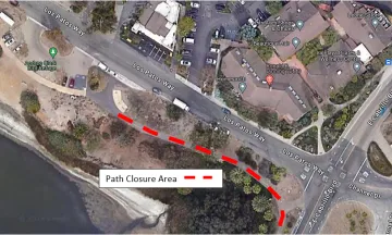 A Portion of the Beachway Multiuse Path Adjacent to the Bird Refuge Temporarily Closed 