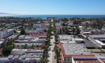 Aerial view of lower State Street businesses