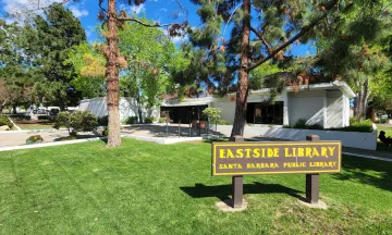 Exterior sign at Eastside Library branch of the Santa Barbara Public Library.