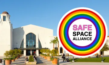 The Safe Space Alliance logo placed on top of a photo of the SBA terminal.