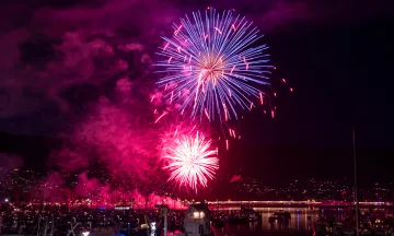 Fireworks explode over West Beach