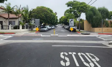 New Road signs and striping on Alisos Street