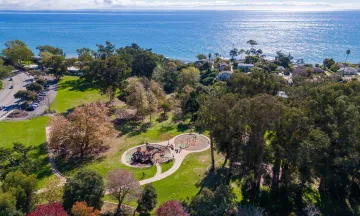 La Mesa Park aerial view with ocean in background