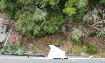 Hwy 192 aerial of the damaged road 2024