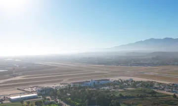 Aerial shot of the SBA airfield