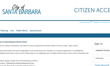 Screenshot of Accela Permit Portal