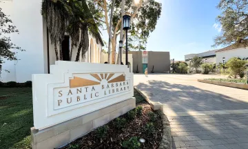 Michael Towbes Plaza at the Central Branch of the Santa Barbara Public Library.