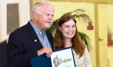 Taylor Carty and Mayor Rowse at the Mayor's Awards 2024