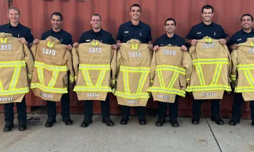 Santa Barbara City Fire Department gear issue to recruits.