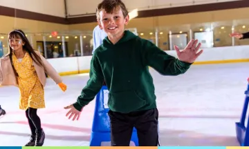 group of kids skating and smiling