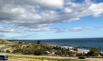 Clean Air Express at Refugio Wide Shot showing the coastline
