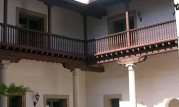 picture of second floor balcony in courtyard