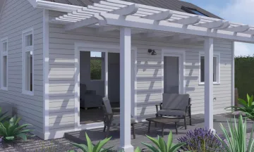 Photos of a Preapproved ADU rendering with a covered front deck